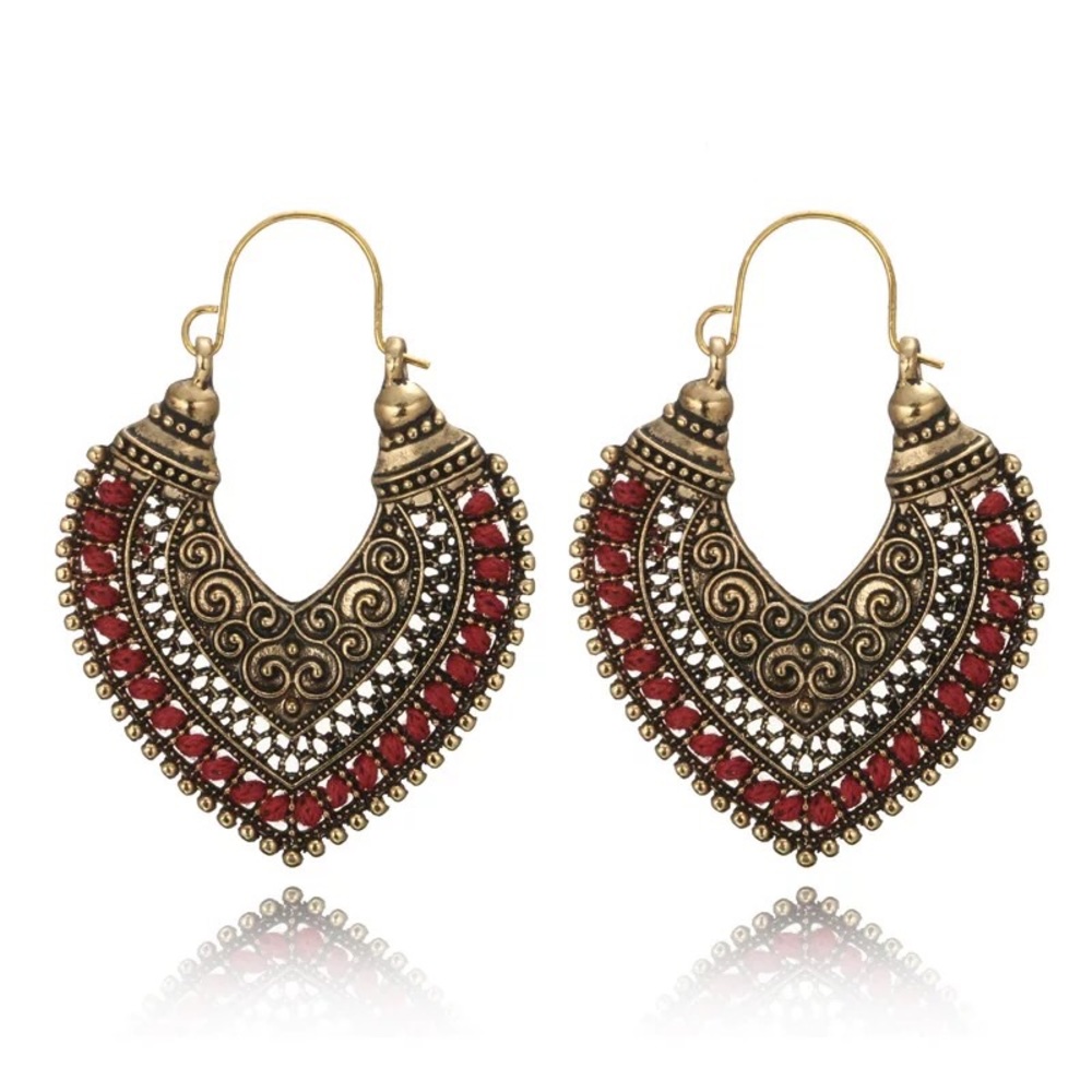 Boho bohemian earrings Tibetan gypsy - Picture 4 of 6